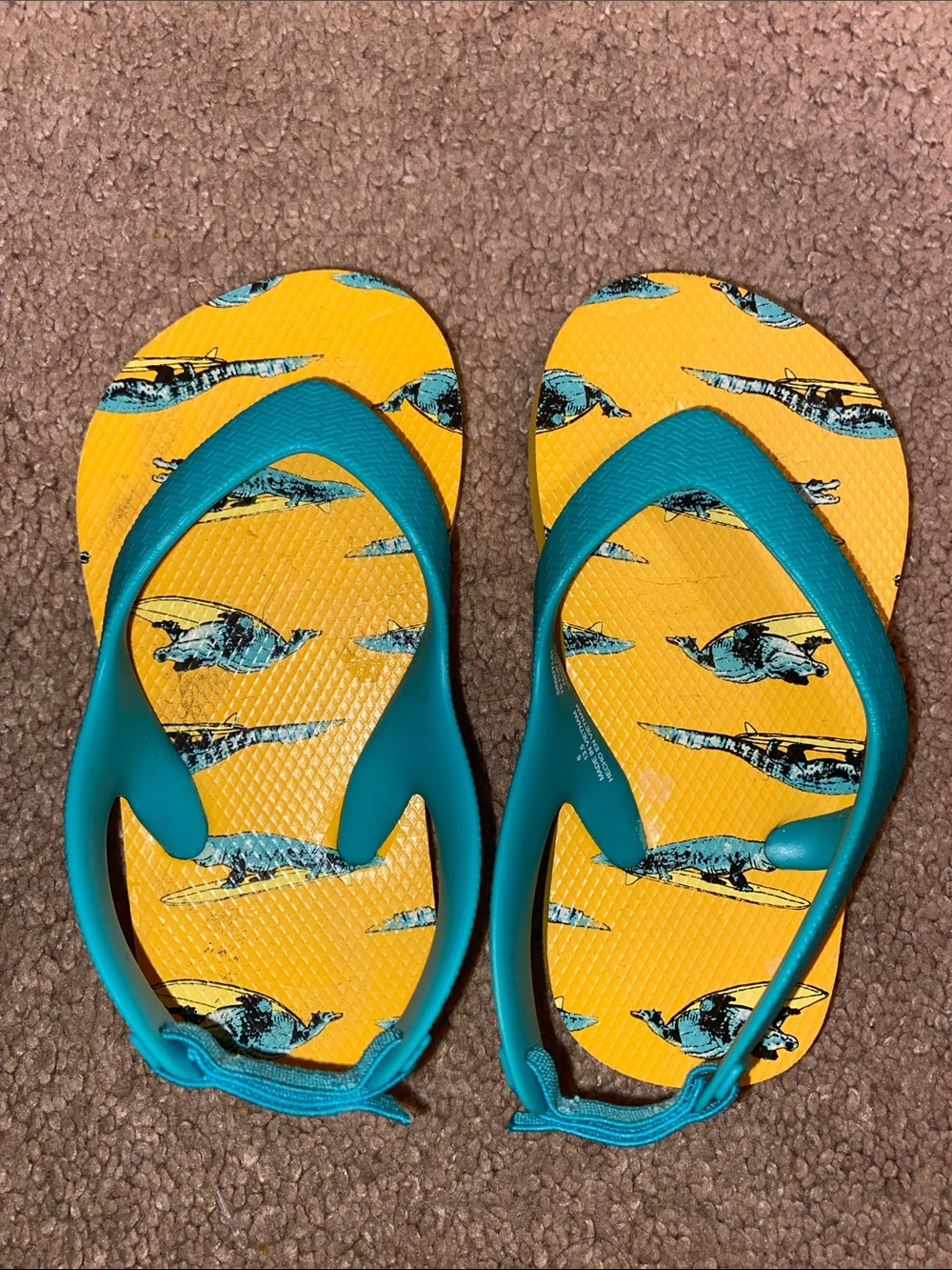 Old Navy Yellow and Teal Kids Sandals